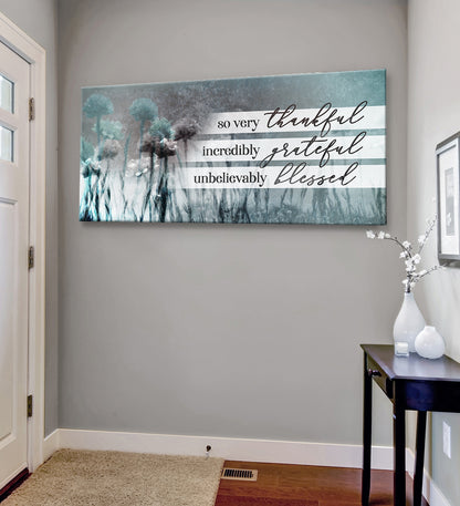 Christian Wall Art: So Very Thankful V21 (Wood Frame Ready To Hang)