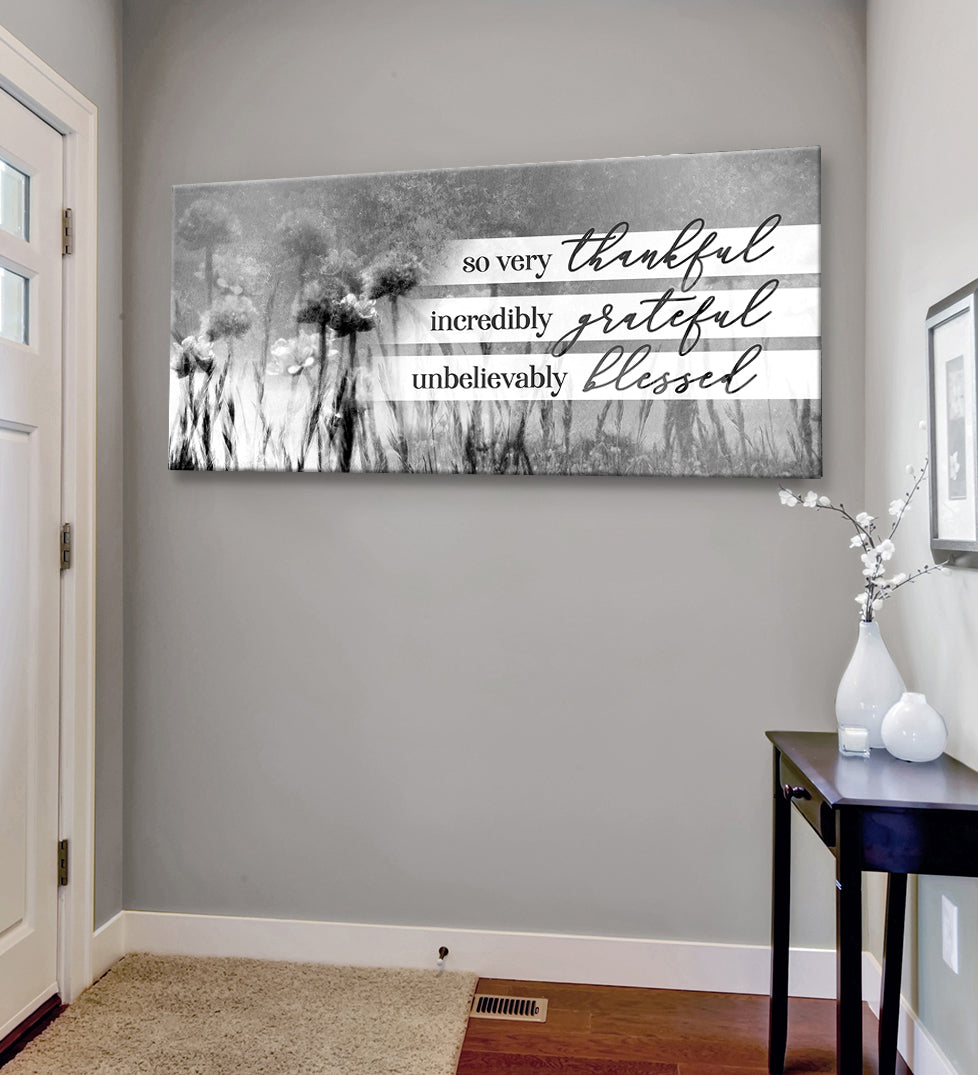 Christian Wall Art: So Very Thankful V21 (Wood Frame Ready To Hang)