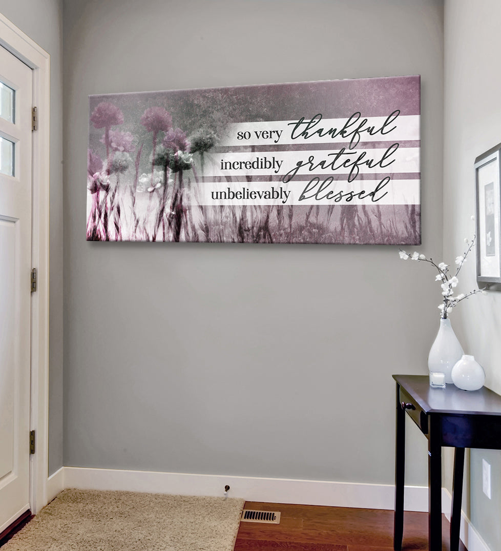 Christian Wall Art: So Very Thankful V21 (Wood Frame Ready To Hang)