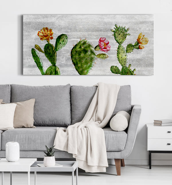 Plant Wall Art: Three Cactus Art (Wood Frame Ready To Hang) - Sense for ...