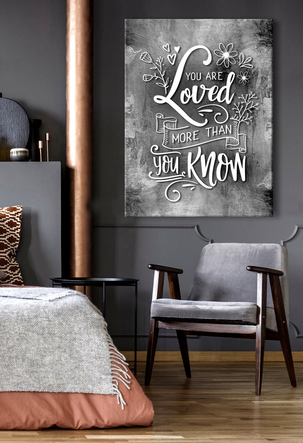 Couples Wall Art You Are Loved More Than You Know (Wood Frame Ready T