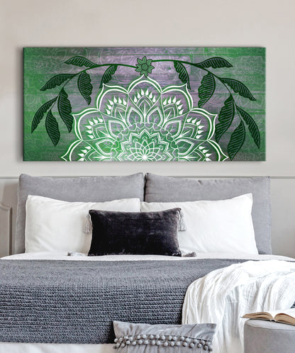 Home Wall Art: Boho Mandala Art V2 (Wood Frame Ready To Hang)