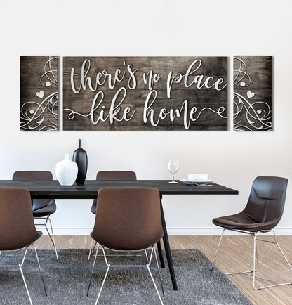 Home Wall Art: There's No Place Like Home V2 (Wood Frame Ready To Hang)