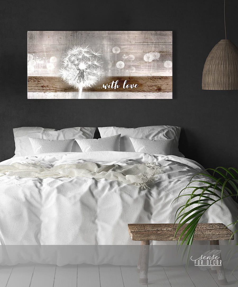 Christian Wall Art With Love Dandelion (Wood Frame Ready To Hang) Sense for Decor