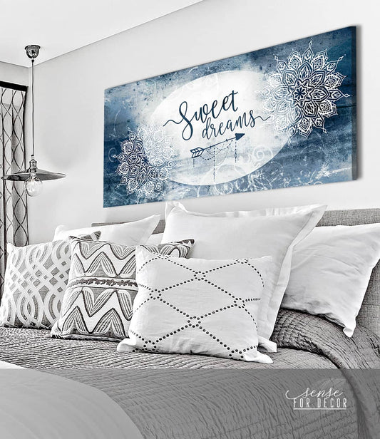 Bedroom Wall Art: Sweet Dreams V9 (Wood Frame Ready To Hang)