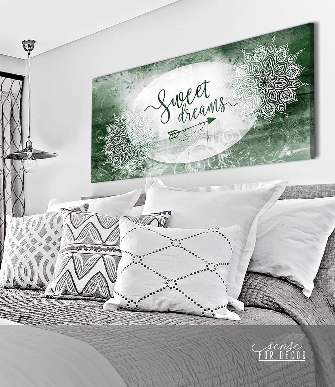 Bedroom Wall Art: Sweet Dreams V9 (Wood Frame Ready To Hang)