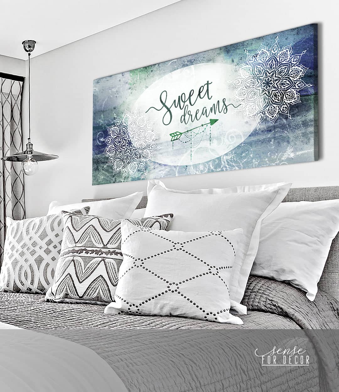 Bedroom Wall Art: Sweet Dreams V9 (Wood Frame Ready To Hang)