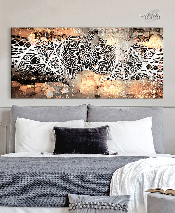 Home Wall Art: Boho Mandala Art V3 (Wood Frame Ready To Hang) - Sense for  Decor