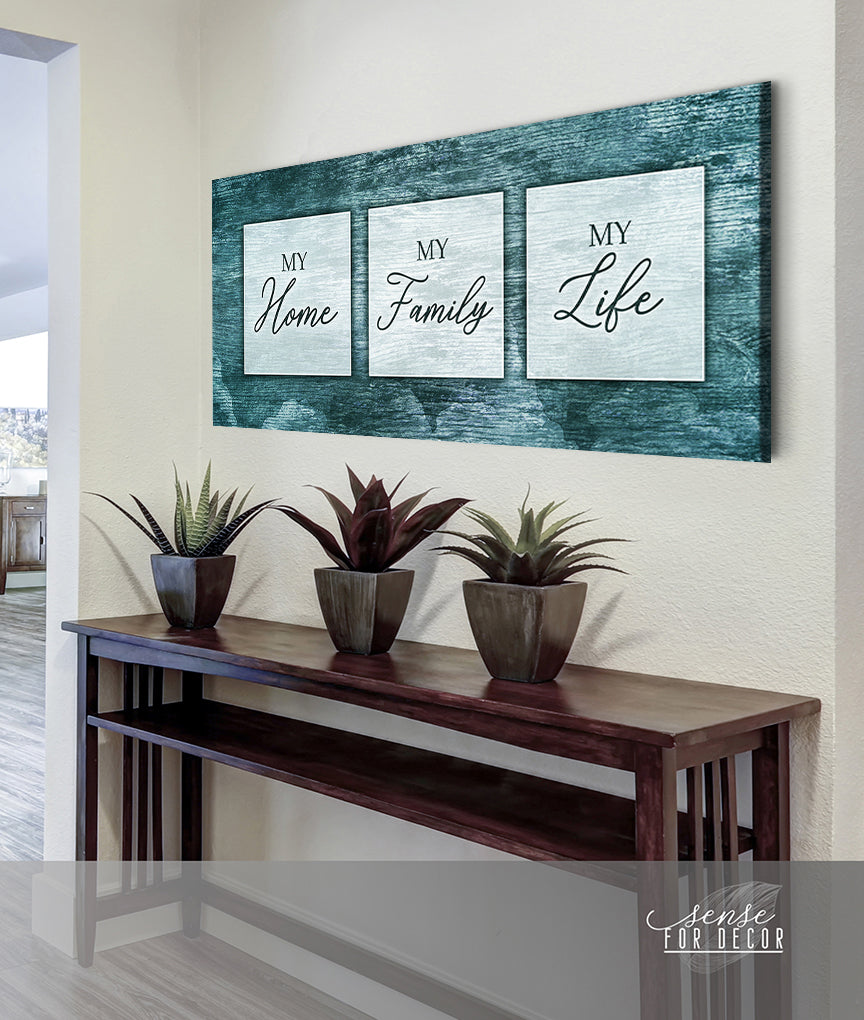 Home Wall Art My Home My Family My Life V2 Wood Frame Ready To