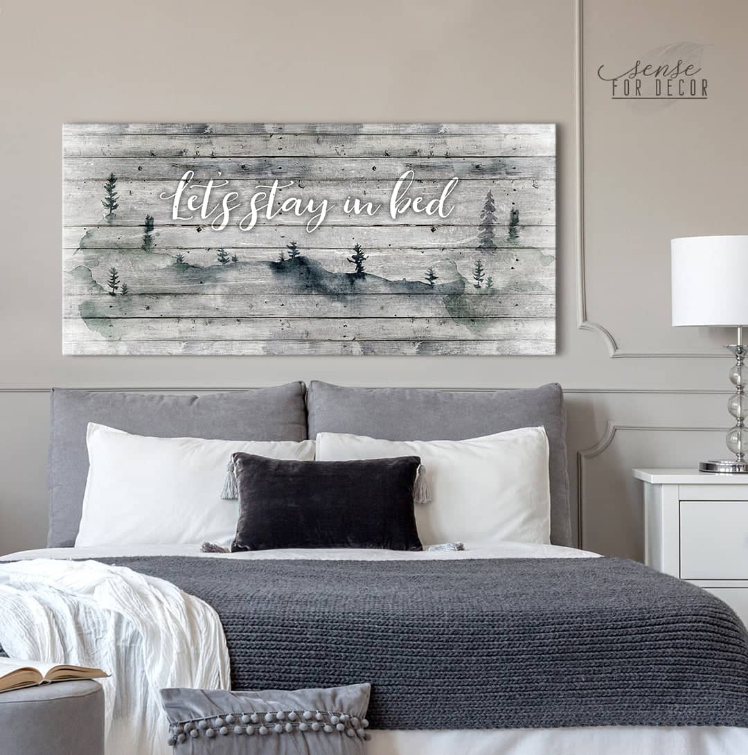 Bedroom Wall Art: Let\'s Stay in Bed (Wood Frame Ready To Hang ...