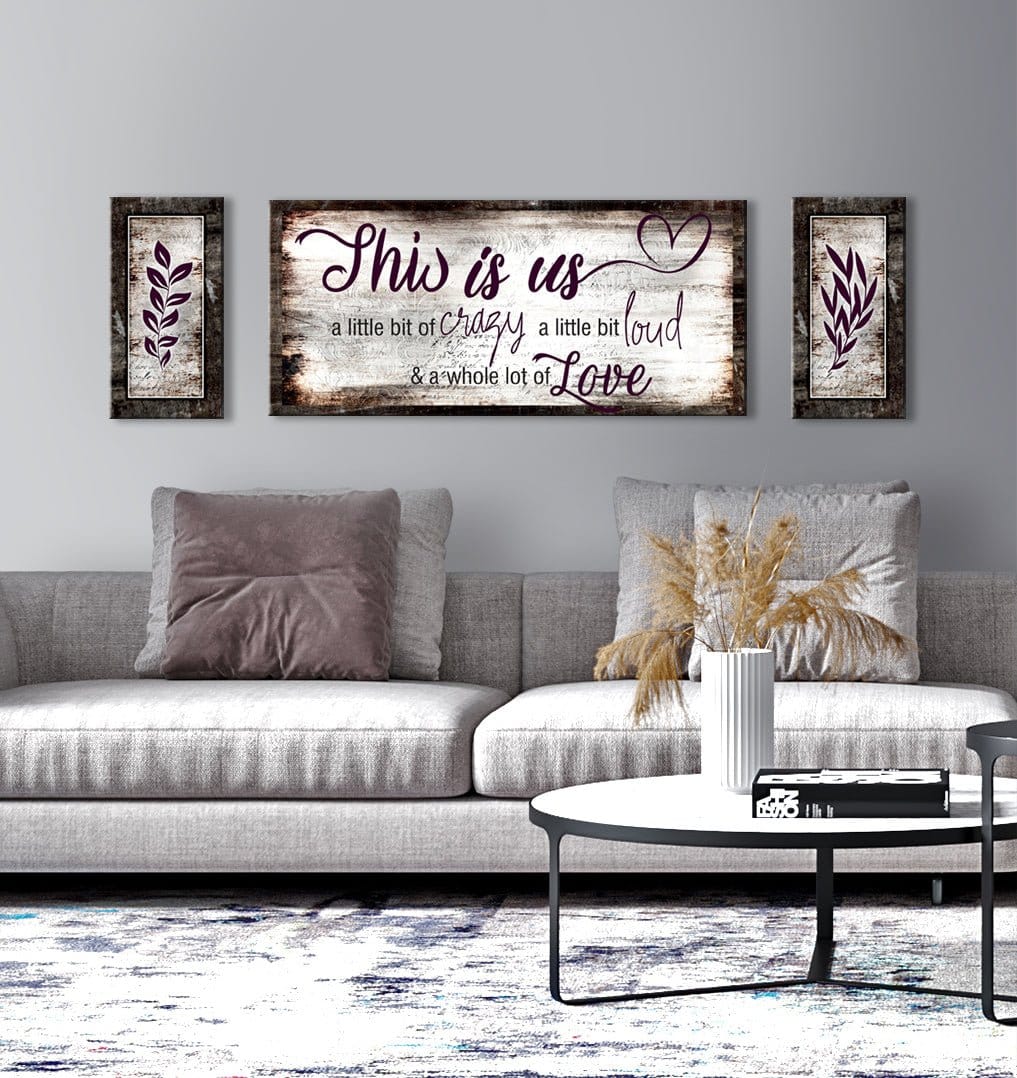 Family Wall Art: This Is Us A Little Crazy V2 (Wood Frame Ready To Hang) - Sense for Decor