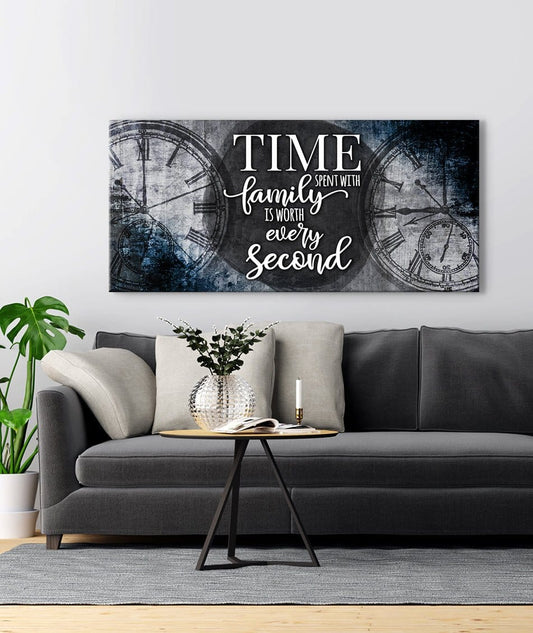 Family Wall Art: Time Spent With Family V2 (Wood Frame Ready To Hang) - Sense for Decor