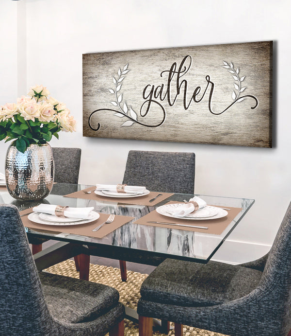 Kitchen Wall Art Gather V6 (Wood Frame Ready To Hang) Sense for Decor
