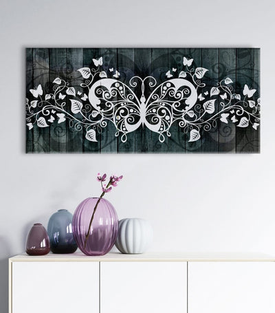 Home Wall Art: Boho Butterfly Mandala V2 (Wood Frame Ready To Hang) - Sense for Decor