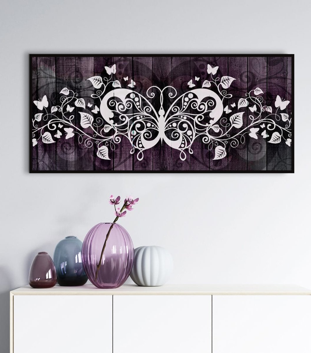 Home Wall Art: Boho Butterfly Mandala V2 (Wood Frame Ready To Hang) - Sense for Decor
