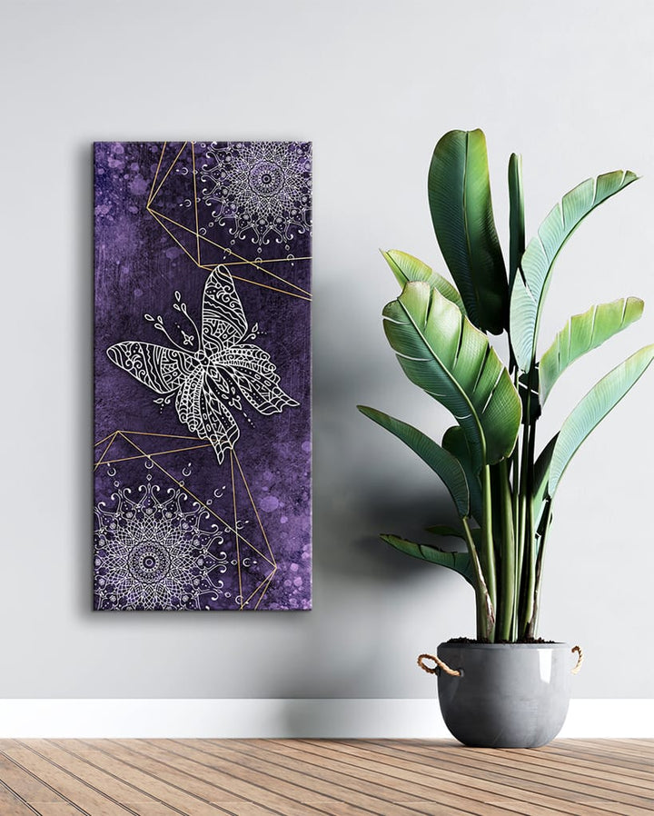 Home Wall Art: Boho Butterfly Mandala V3 (Wood Frame Ready To Hang) - Sense for Decor