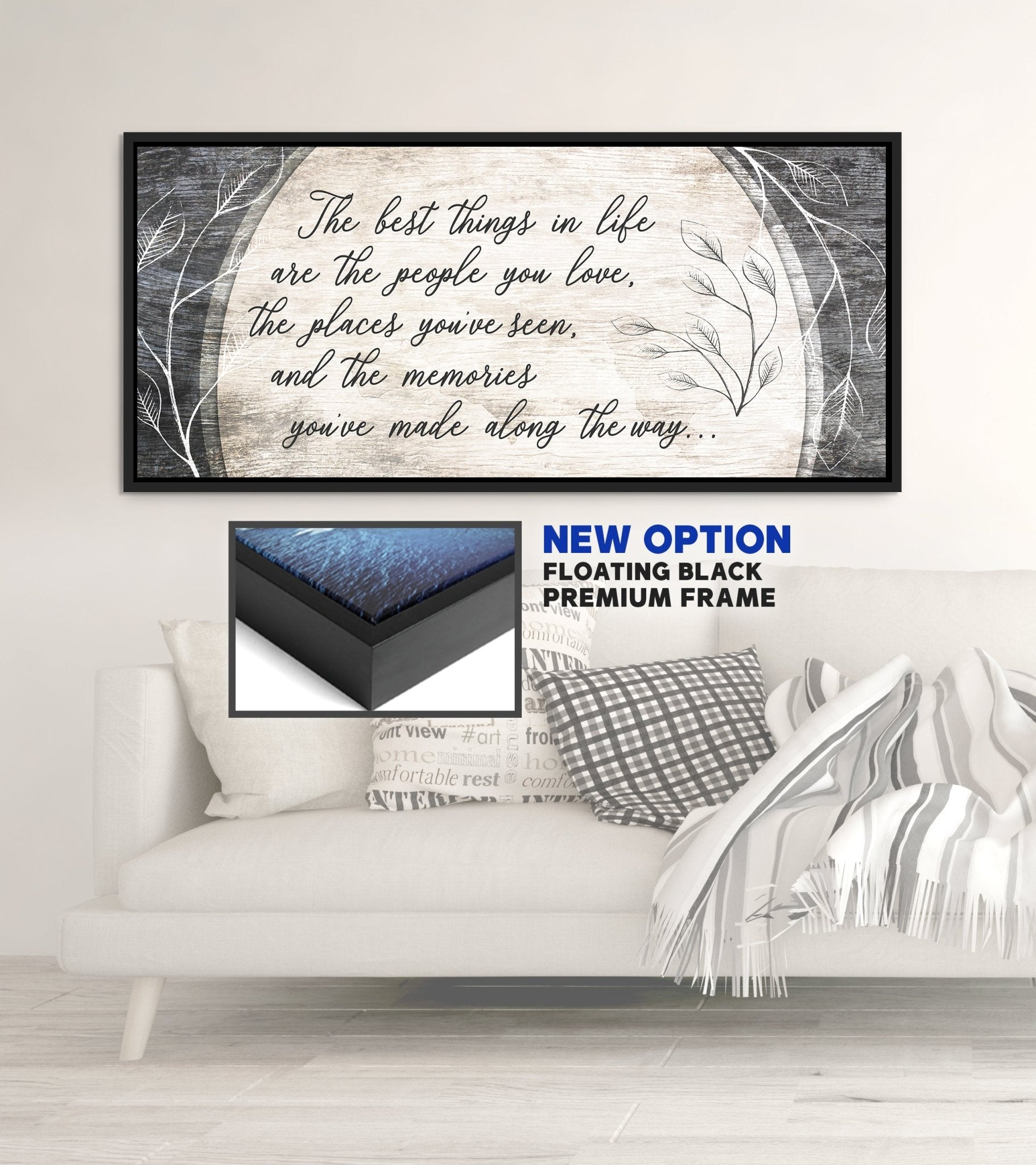 Home Wall Art: The best things in life are the people you love (Wood Frame Ready To Hang) - Sense for Decor