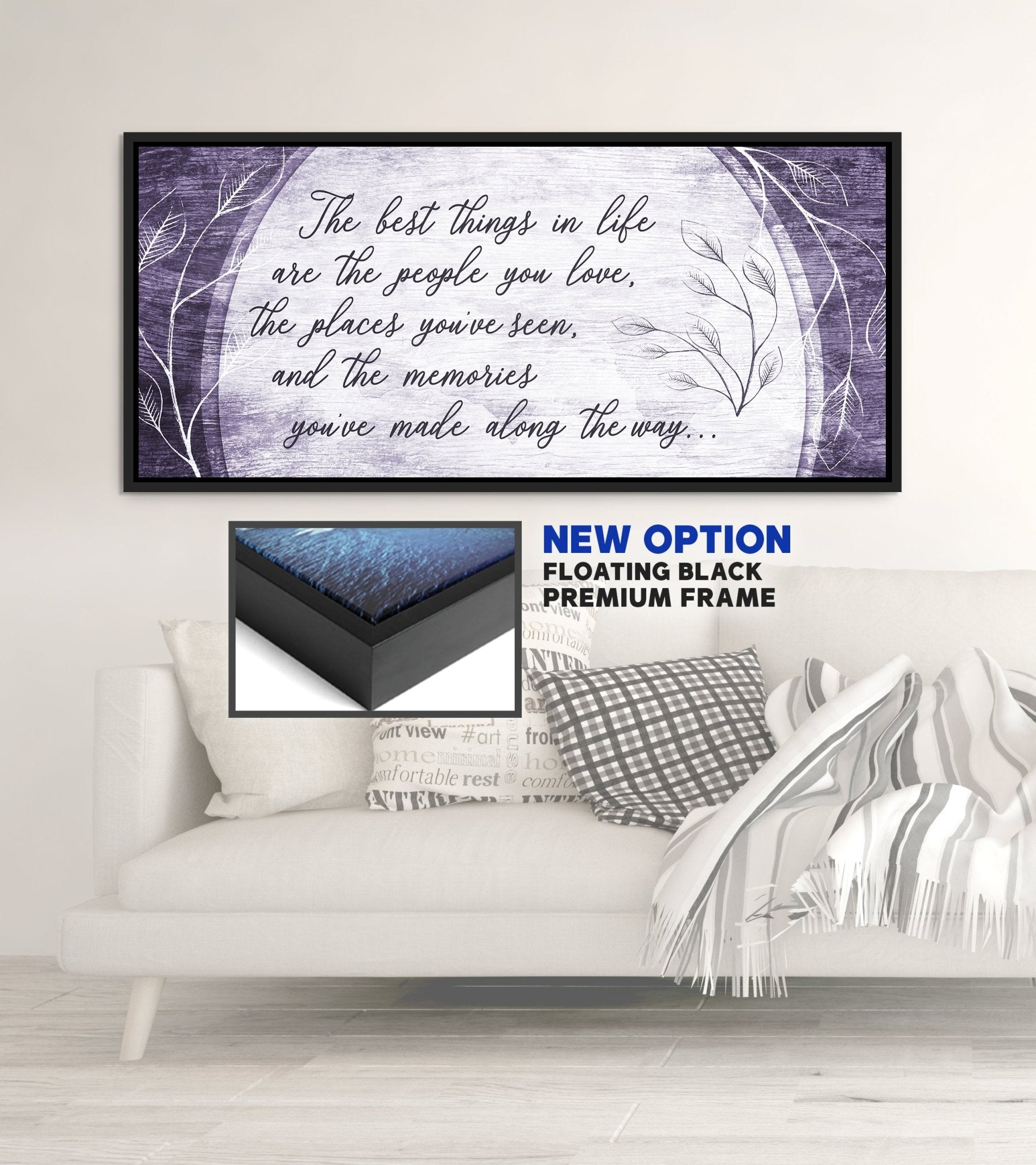 Home Wall Art: The best things in life are the people you love (Wood Frame Ready To Hang) - Sense for Decor