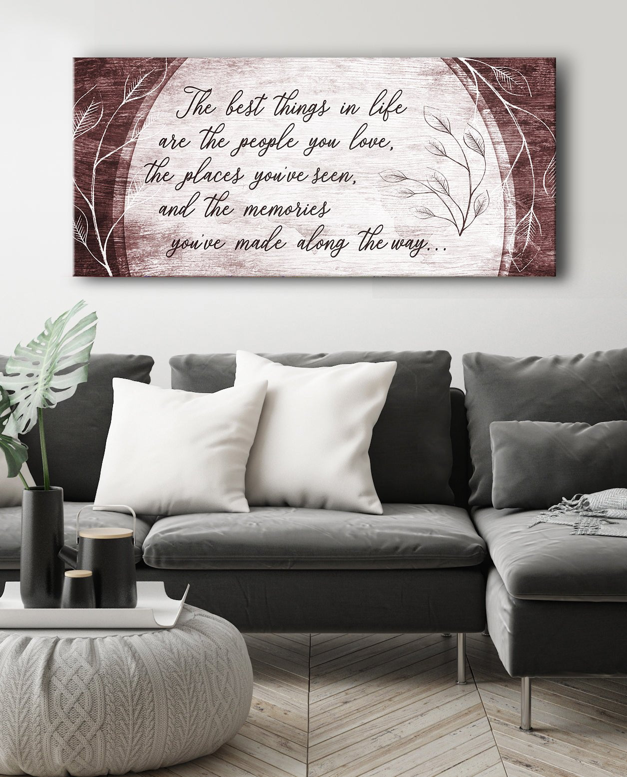 Home Wall Art: The best things in life are the people you love (Wood Frame Ready To Hang) - Sense for Decor
