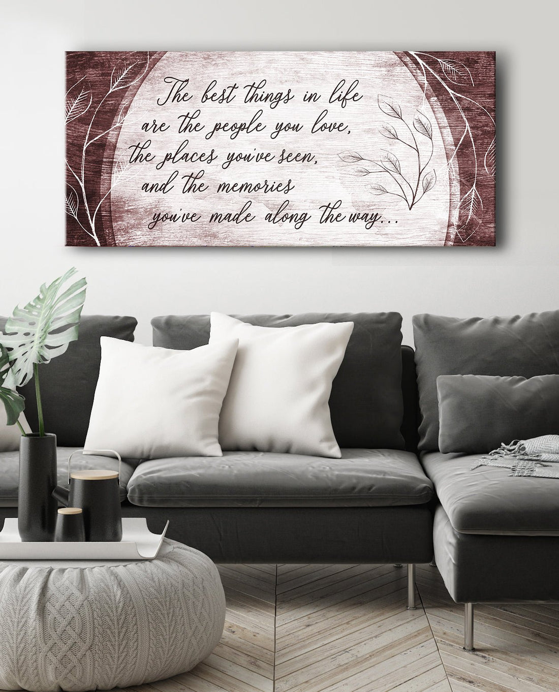Home Wall Art: The best things in life are the people you love (Wood Frame Ready To Hang) - Sense for Decor