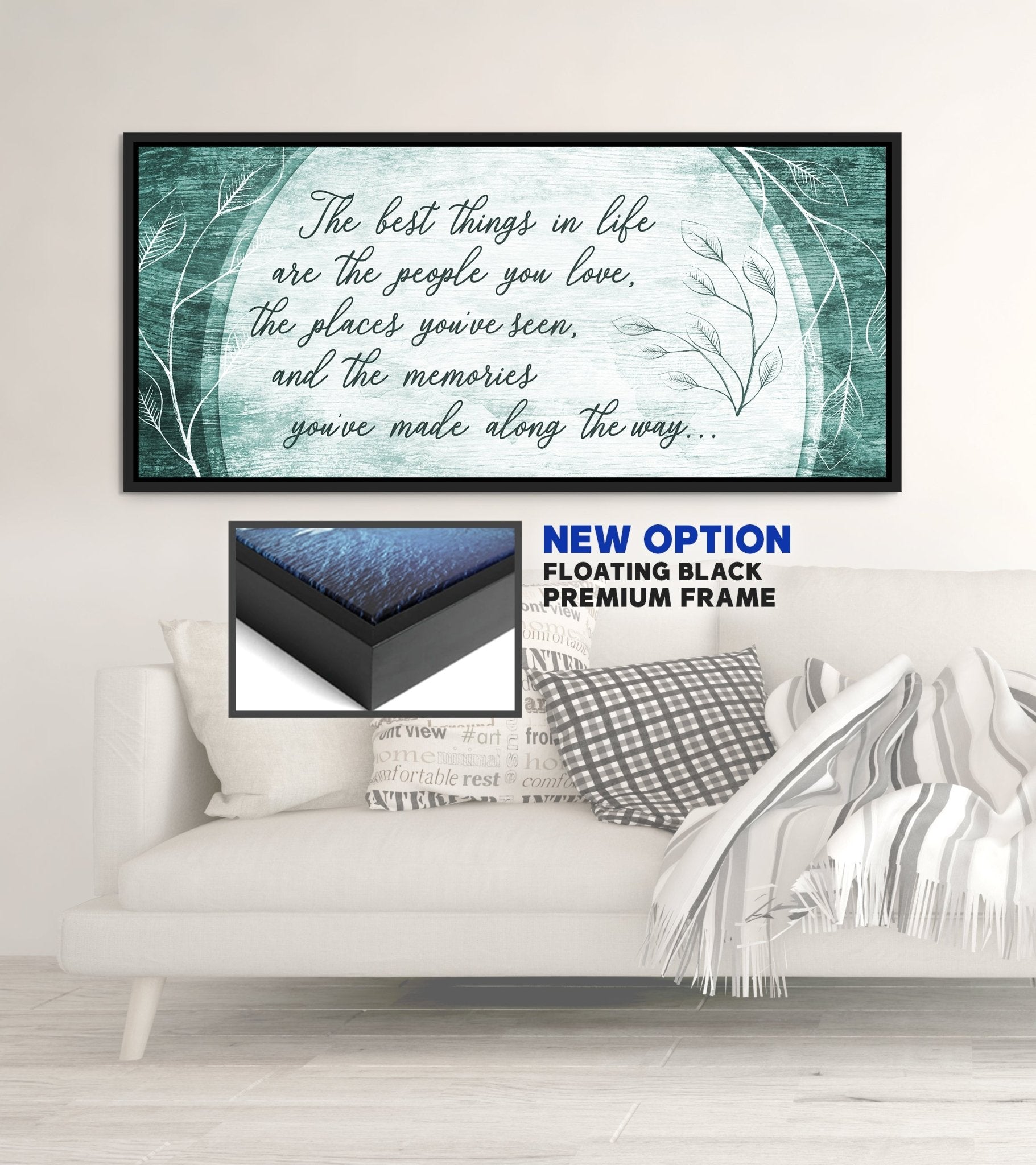 Home Wall Art: The best things in life are the people you love (Wood Frame Ready To Hang) - Sense for Decor