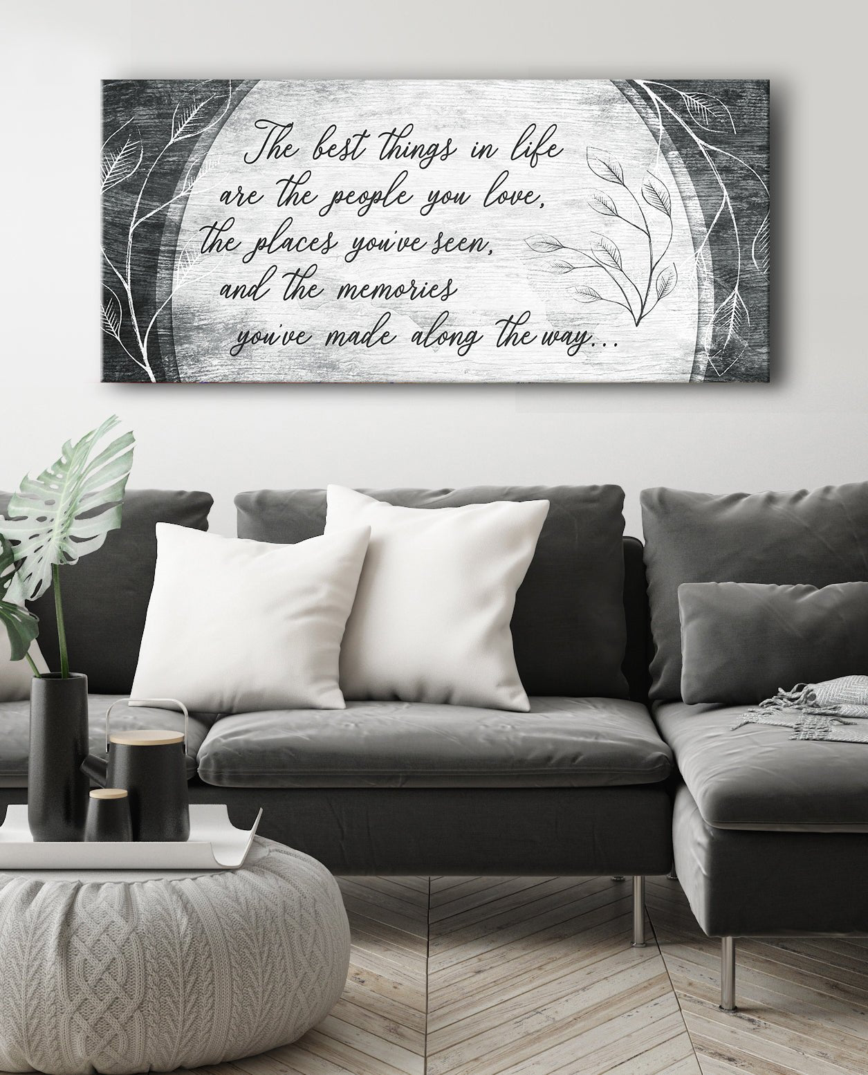 Home Wall Art: The best things in life are the people you love (Wood Frame Ready To Hang) - Sense for Decor