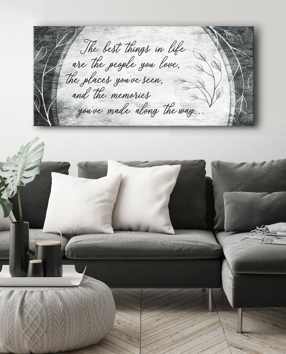 Home Wall Art: The best things in life are the people you love (Wood Frame Ready To Hang) - Sense for Decor