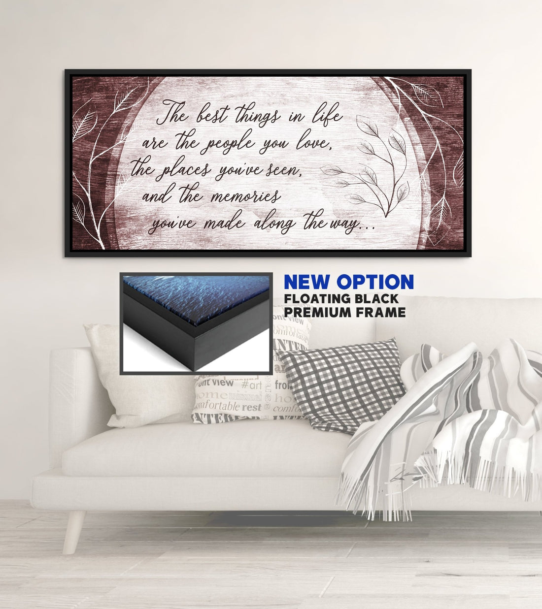 Home Wall Art: The best things in life are the people you love (Wood Frame Ready To Hang) - Sense for Decor