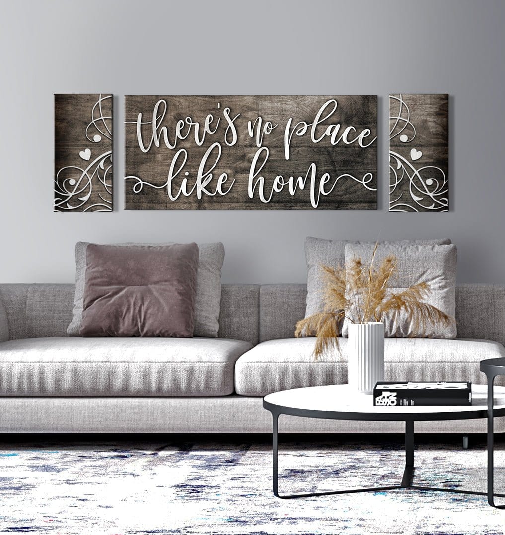 Home Wall Art: There's No Place Like Home V2 (Wood Frame Ready To Hang) - Sense for Decor