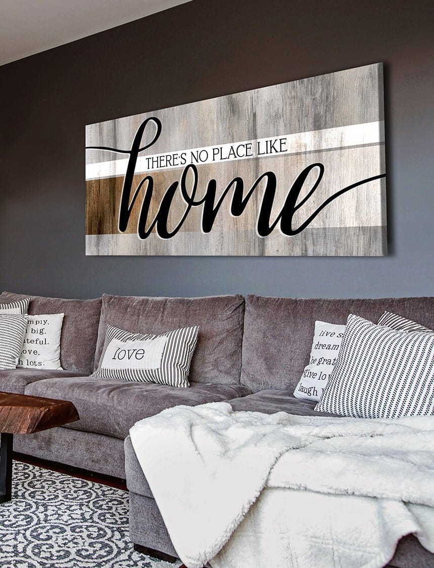 Home Wall Art: There's No Place Like Home V9 (Wood Frame Ready To Hang) - Sense for Decor