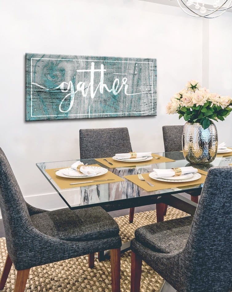 Kitchen Wall Art: Gather Wall Art (Wood Frame Ready To Hang) - Sense for Decor