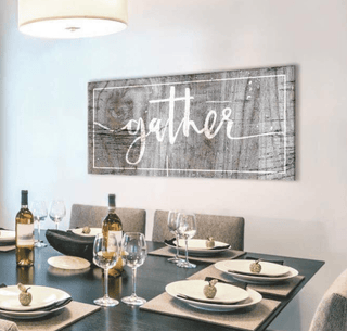 Kitchen Wall Art: Gather Wall Art (Wood Frame Ready To Hang) - Sense for Decor