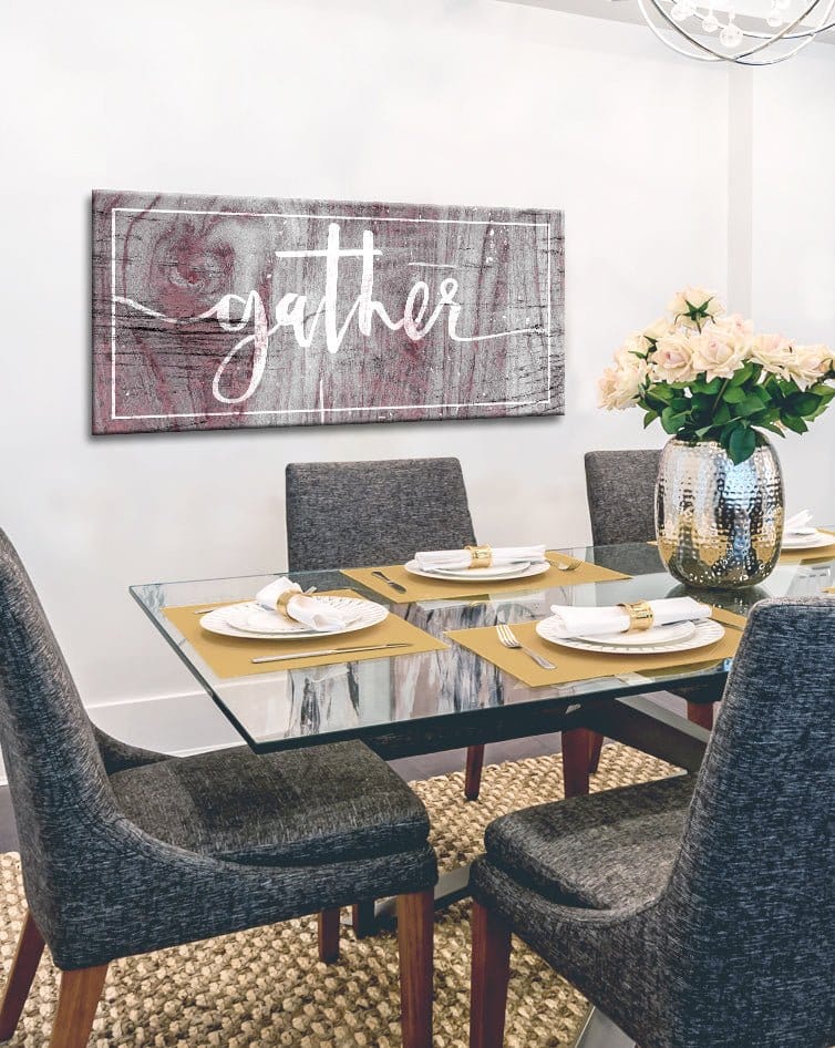 Kitchen Wall Art: Gather Wall Art (Wood Frame Ready To Hang) - Sense for Decor