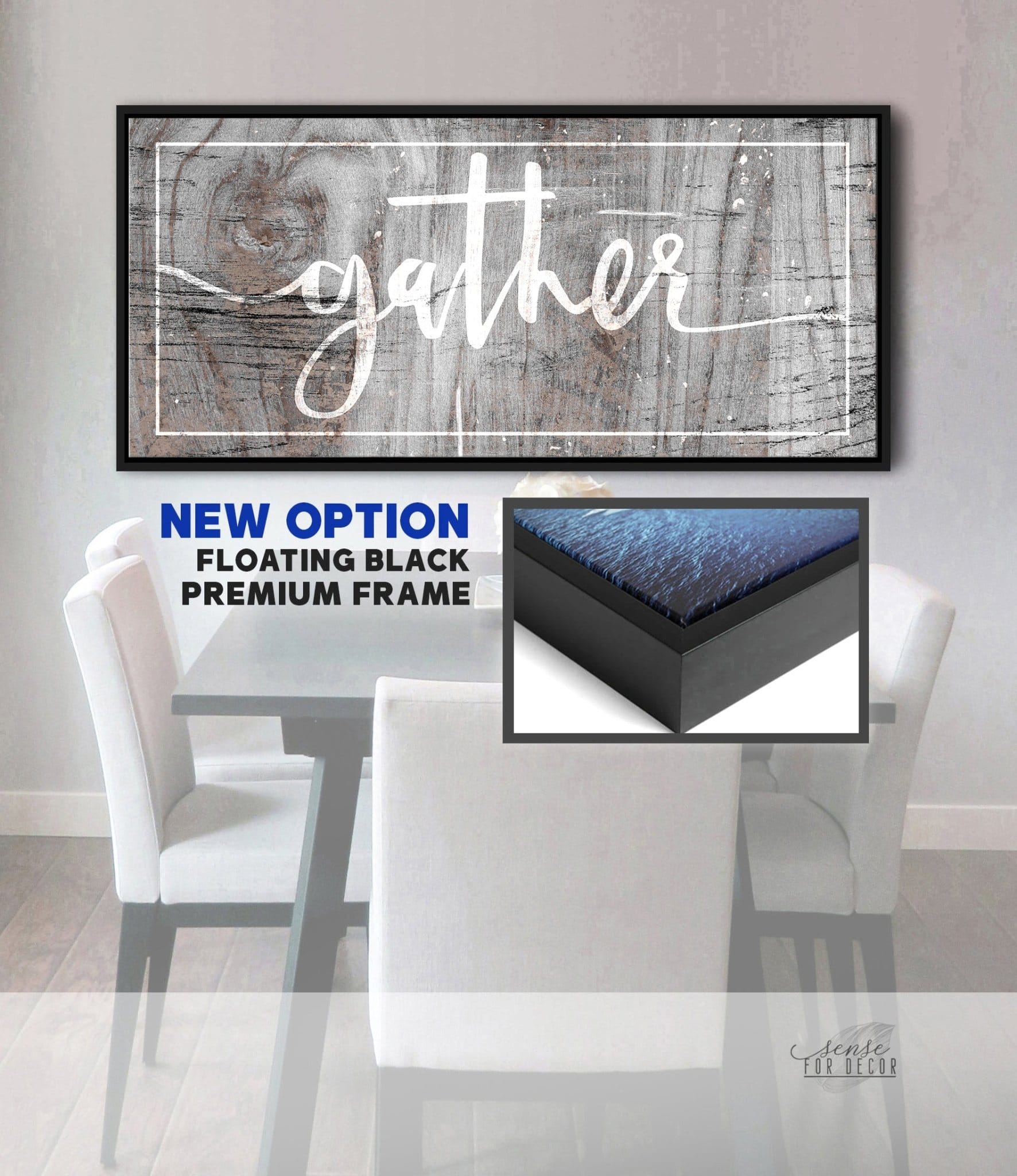 Kitchen Wall Art: Gather Wall Art (Wood Frame Ready To Hang) - Sense for Decor