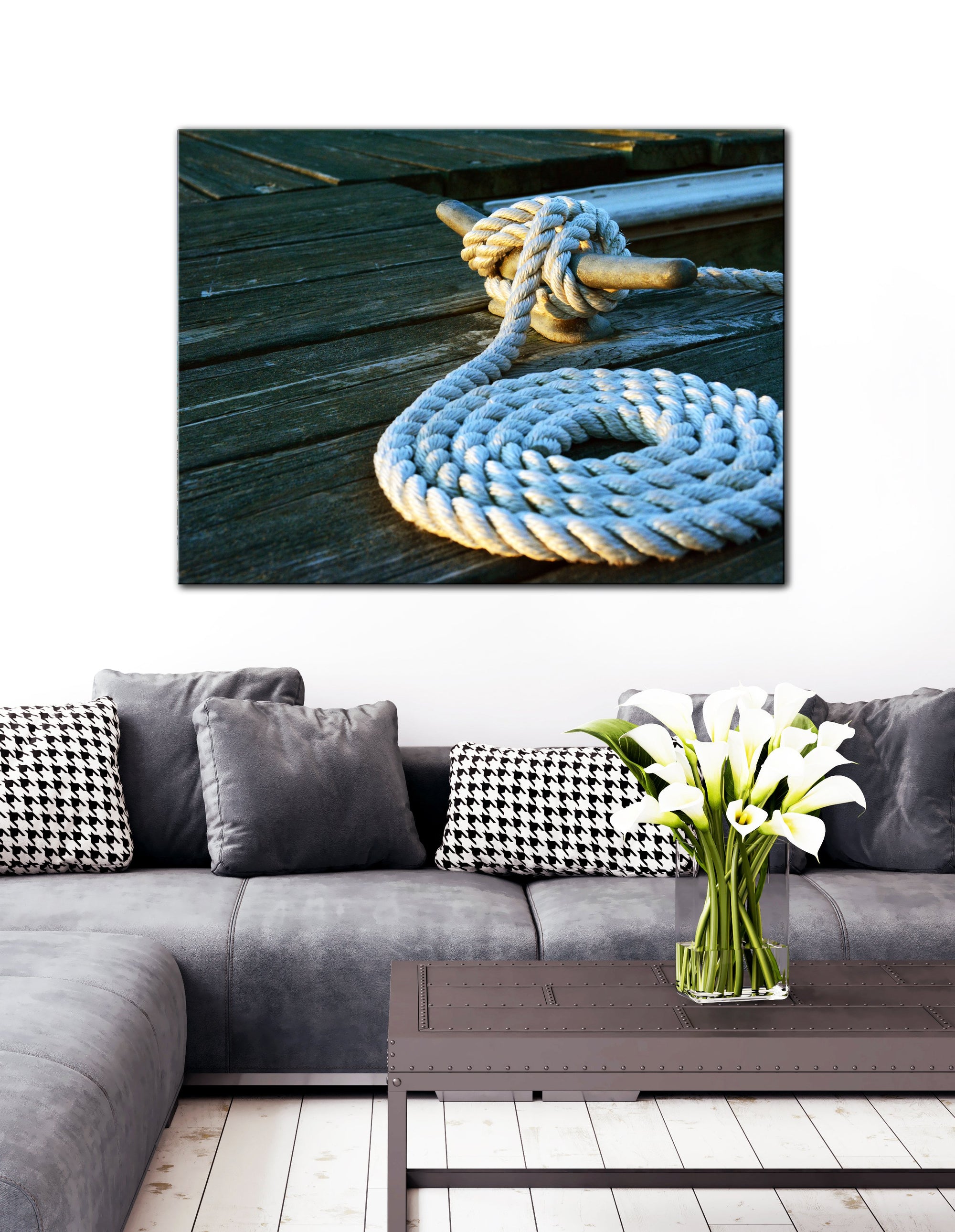 Nautical Wall Art: Tie Rope Close Up (Wood Frame Ready To Hang)