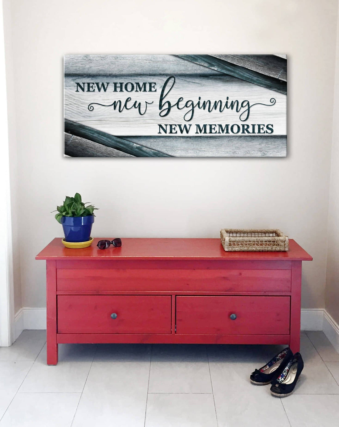Rustic Farmhouse Wall Art – New Home New Beginning Canvas - Sense for Decor