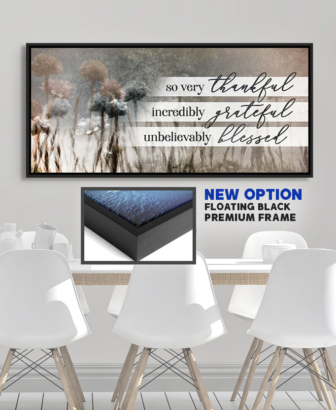 Christian Wall Art: So Very Thankful V21 (Wood Frame Ready To Hang)