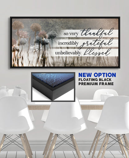 Christian Wall Art: So Very Thankful V21 (Wood Frame Ready To Hang)