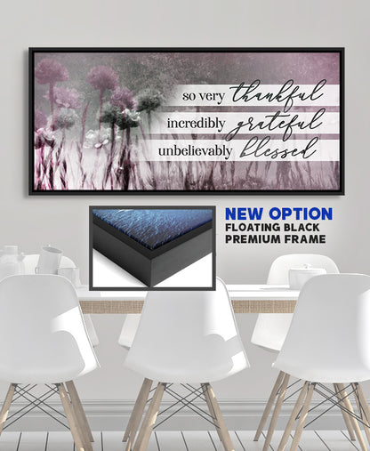 Christian Wall Art: So Very Thankful V21 (Wood Frame Ready To Hang)