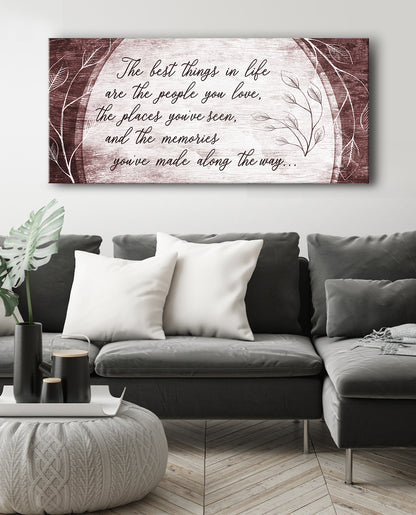 Home Wall Art: The best things in life are the people you love (Wood Frame Ready To Hang)