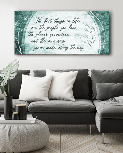 Home Wall Art: The best things in life are the people you love (Wood Frame Ready To Hang)