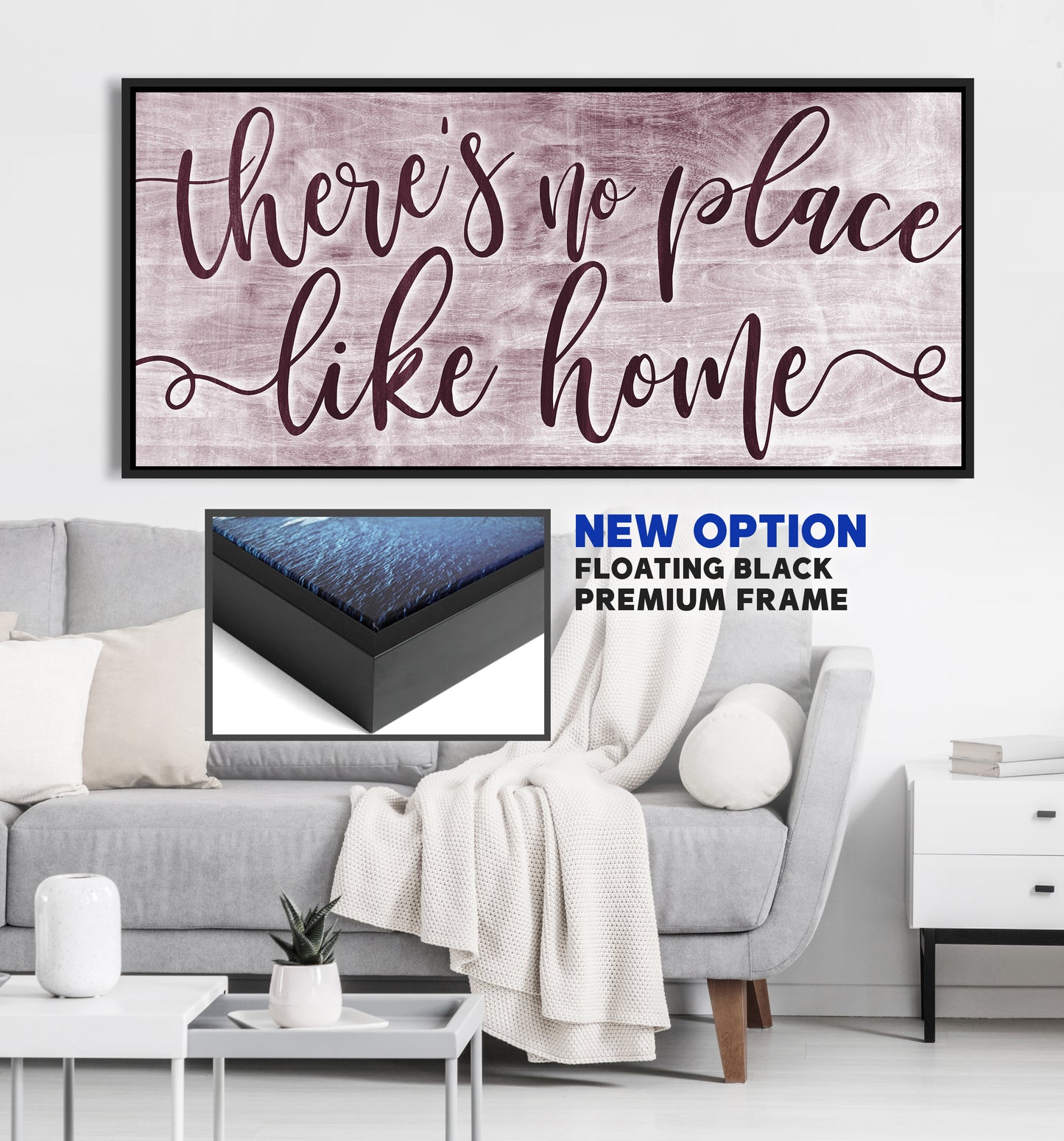 Home Wall Art: There's No Place Like Home V2 (Wood Frame Ready To Hang)