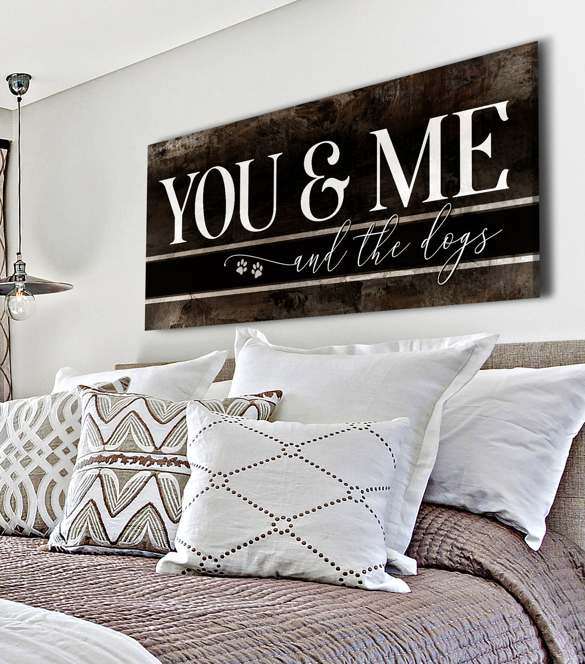 Pet Wall Art You Me The Dogs V8 Wood Frame Ready To Hang Sense for Decor